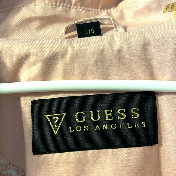 Guess baby pink double breasted belted trench coat size large - Picture 7 of 7